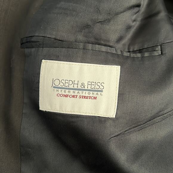 Joseph & Feiss Mens Black‎ 100% Classic Worsted Wool Blazer/Sports Coat Size 44R - Picture 9 of 14
